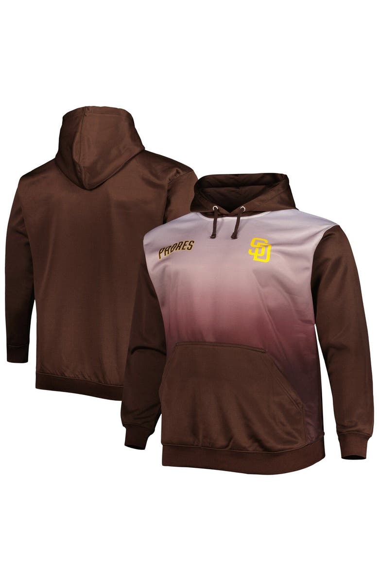 PROFILE Men's Brown San Diego Padres Fade Sublimated Fleece Pullover Hoodie, Main, color, 