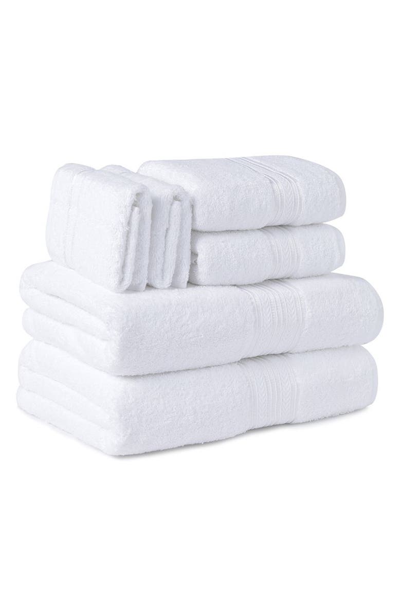 Luxury Home Cotton 6-Piece Towel Set, Alternate, color, White