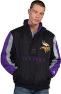 STARTER Men's Starter Black Minnesota Vikings Thursday Night Gridiron Half-Zip Jacket