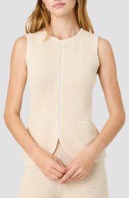 French Connection Mozart Textured Stitch Cotton Sweater Tank