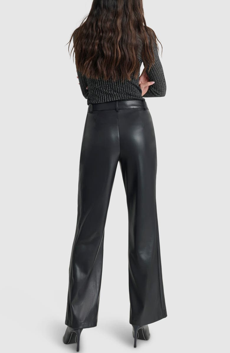 DKNY Seam Detail Wide Leg Faux Leather Pants, Alternate, color, 