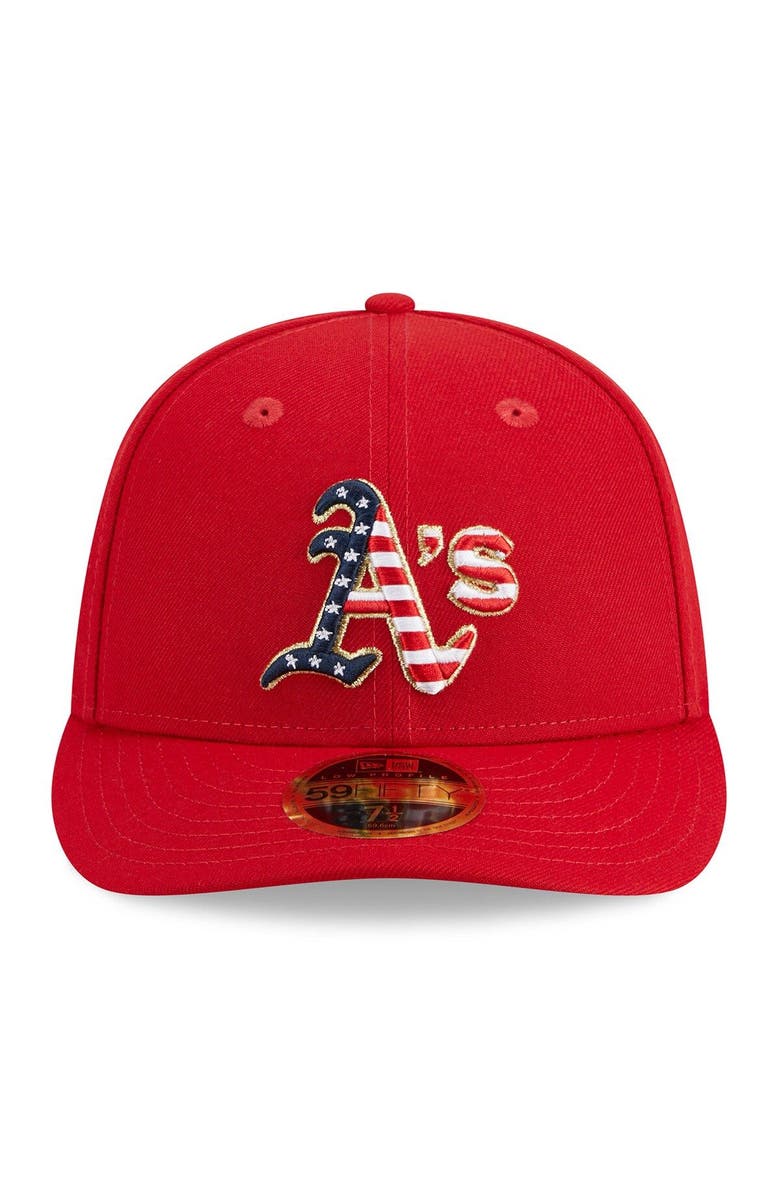 New Era Men's New Era Red Oakland Athletics 2023 Fourth of July Low Profile 59FIFTY Fitted Hat, Alternate, color, Red