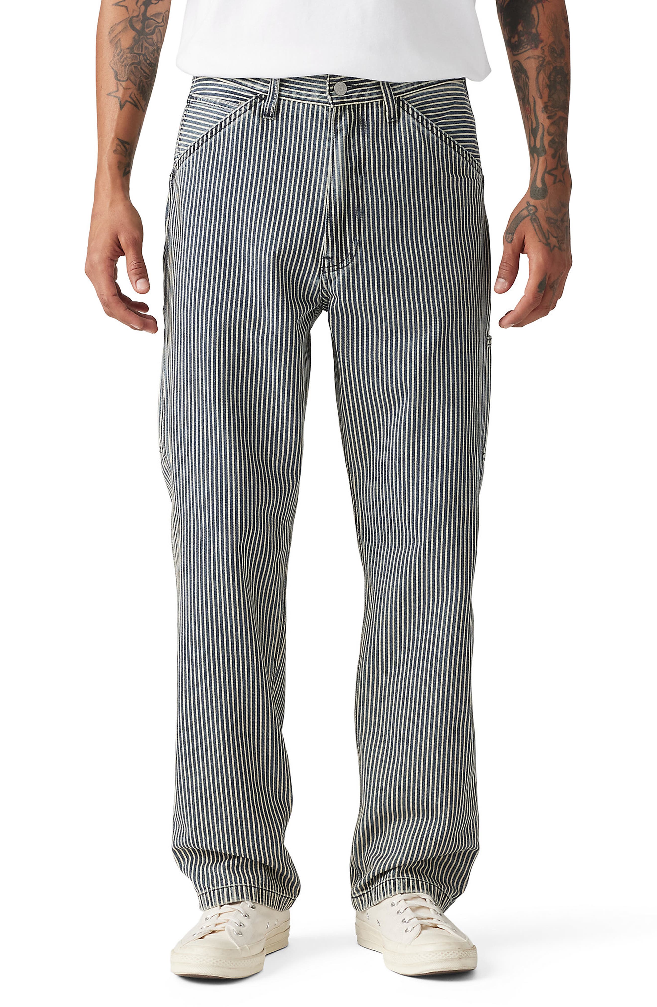 568 Stripe Loose Straight Leg Carpenter Jeans