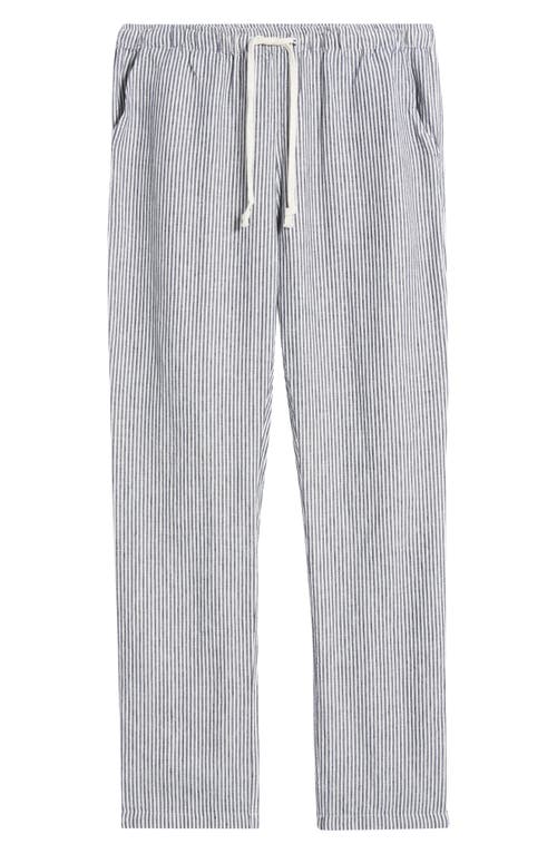 Alex Crane  Bo Linen Drawstring Pants In Lines