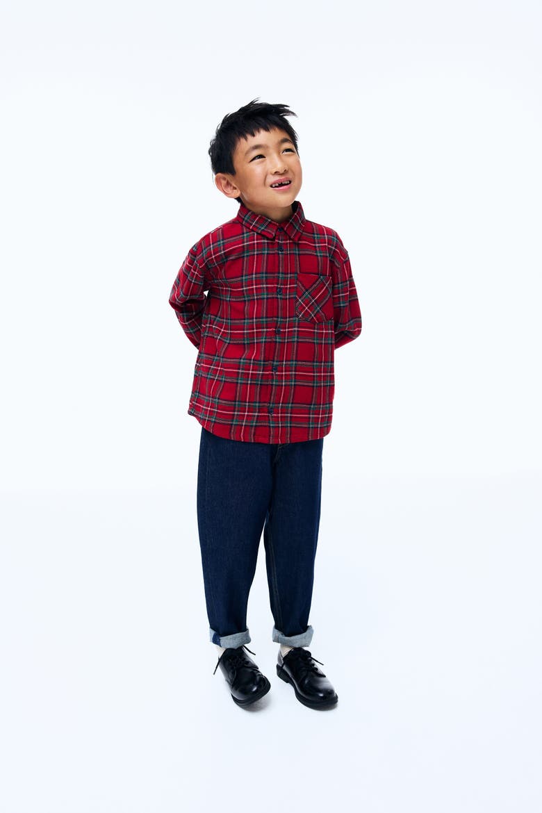 Cotton Flannel Shirt, Alternate, color, Red/plaid