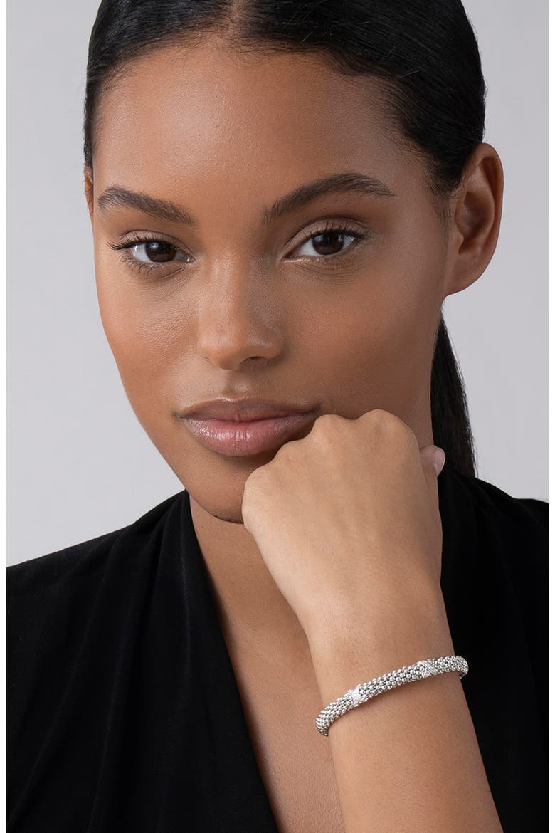 Signature Caviar Diamond Rope Bracelet, Alternate, color, STERLING SILVER