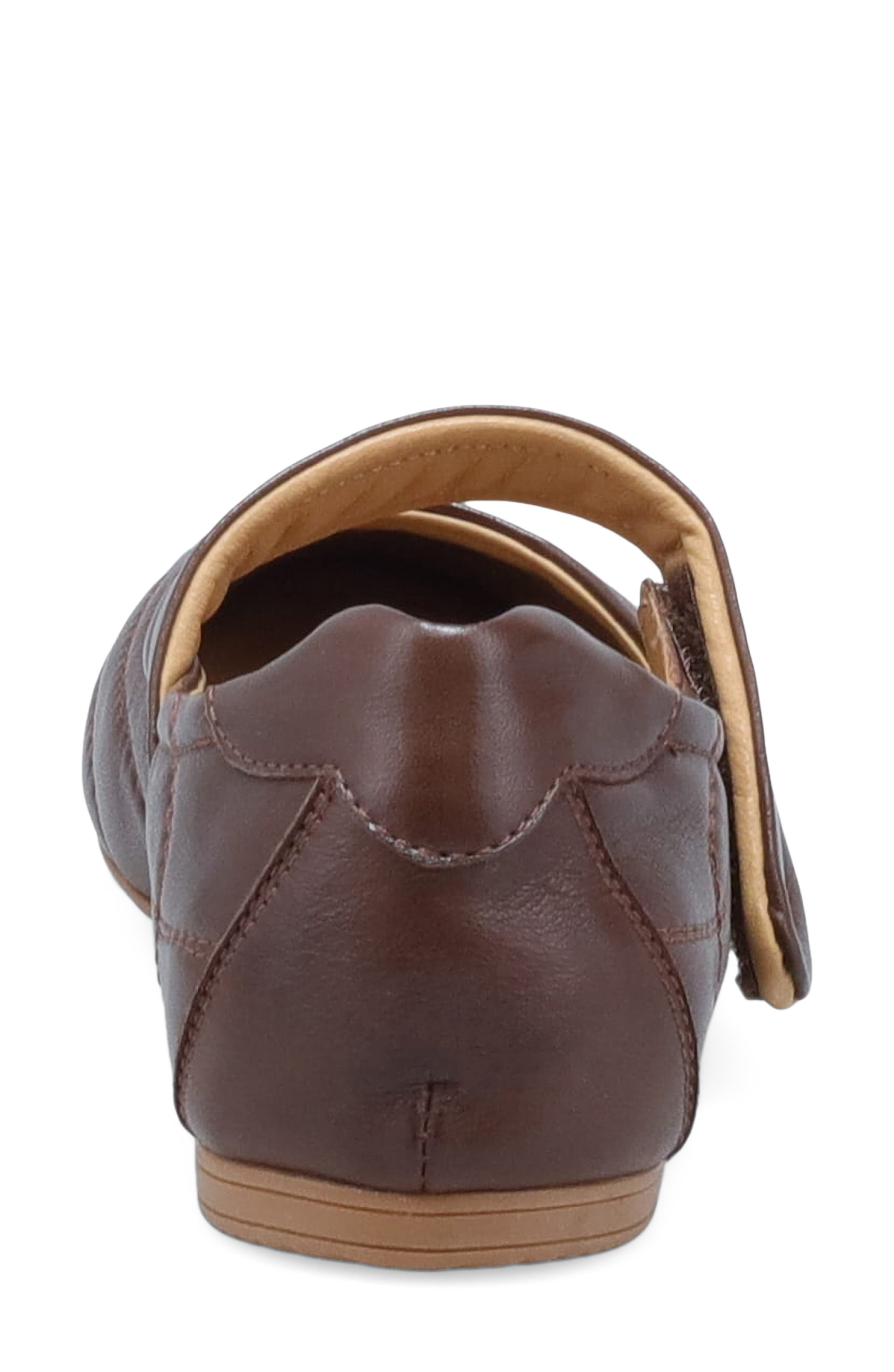 Karin Leather Mary Jane Flat, Alternate, color, BROWN