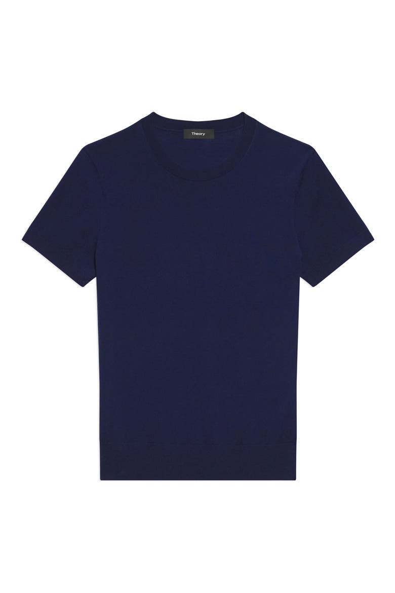 Regal Short Sleeve Wool Sweater, Alternate, color, DEEP NAVY