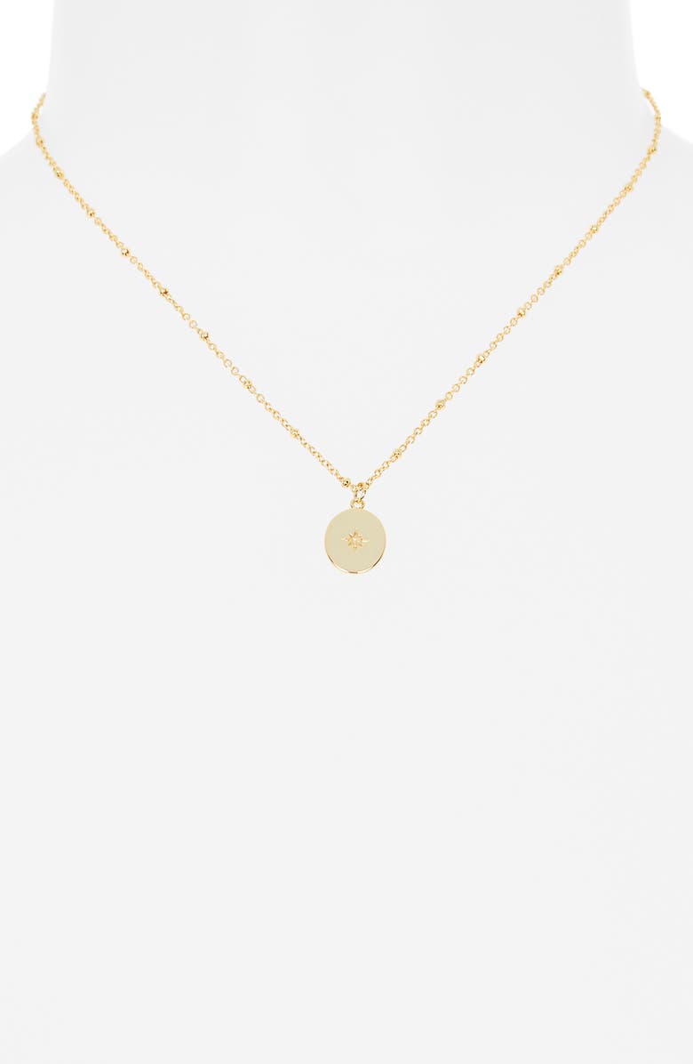 NORDSTROM RACK 14K Gold Plated Lab Grown Diamond Star Medallion Pendant Necklace, Alternate, color, Lab Grown Diamond- Gold