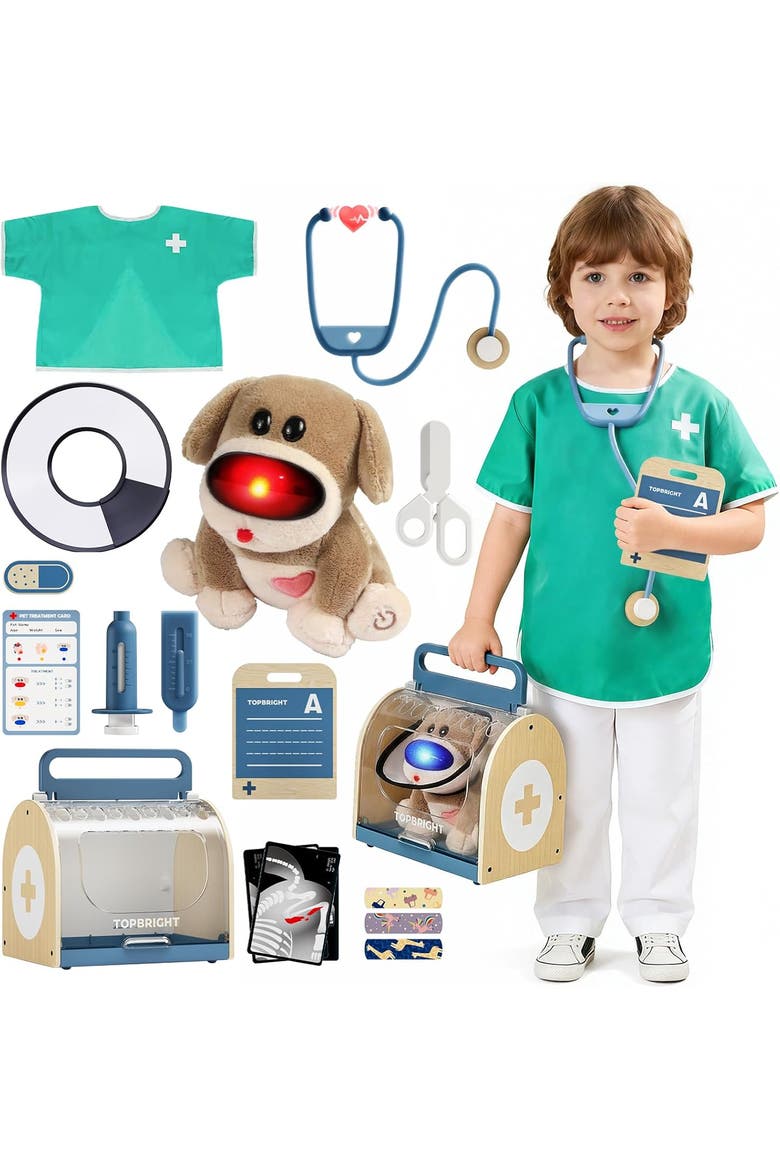Kids Pretend Play Doctor Vet Costume Set, Main, color, Multicolor