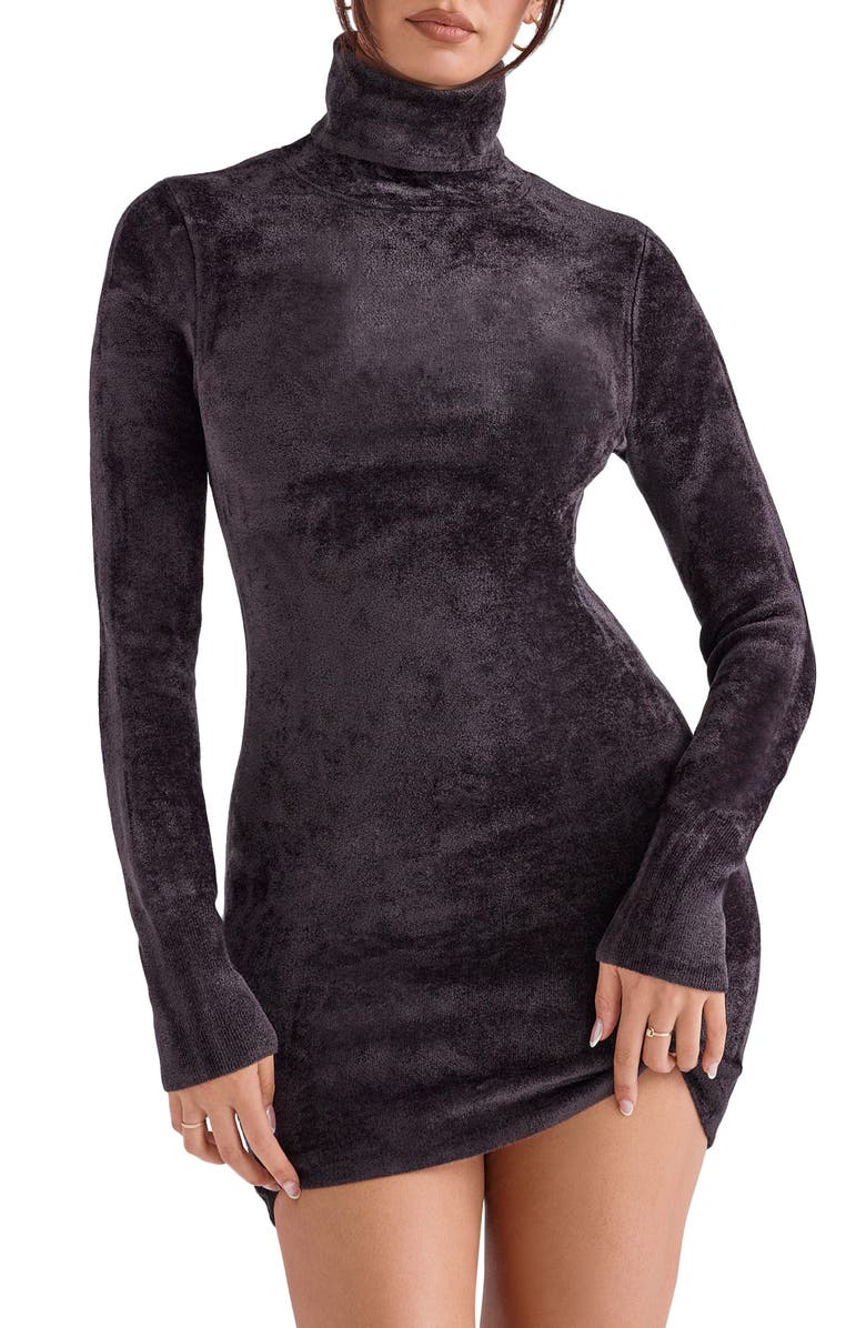 HOUSE OF CB Taya Long Sleeve Chenille Minidress, Alternate, color, 