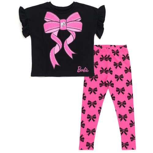 Barbie Kids'  T-shirt & Leggings Set In Black