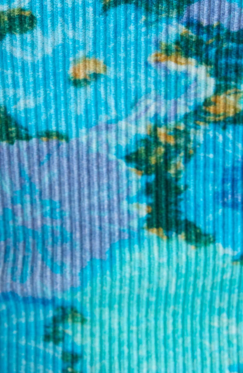 Chloé Daisy Print Rib Jersey Tank, Alternate, color, Multicolor Blue