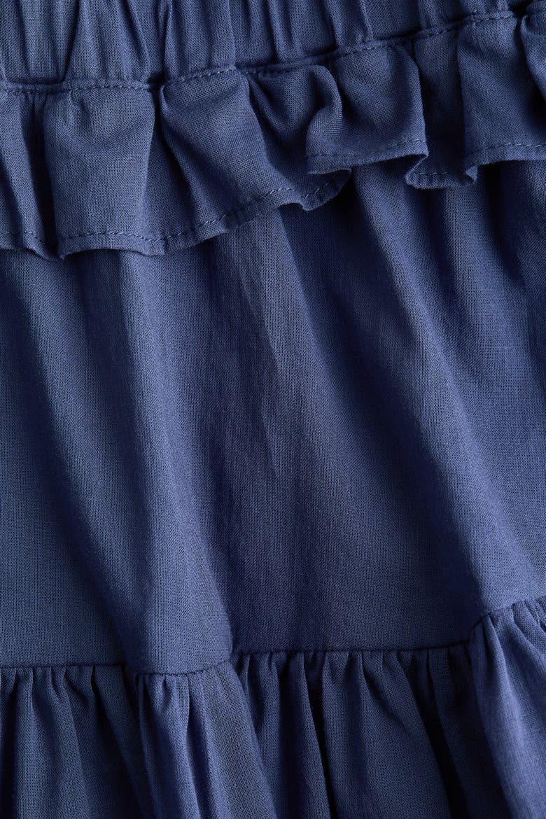 Flounced Cotton Dress, Alternate, color, Dark blue