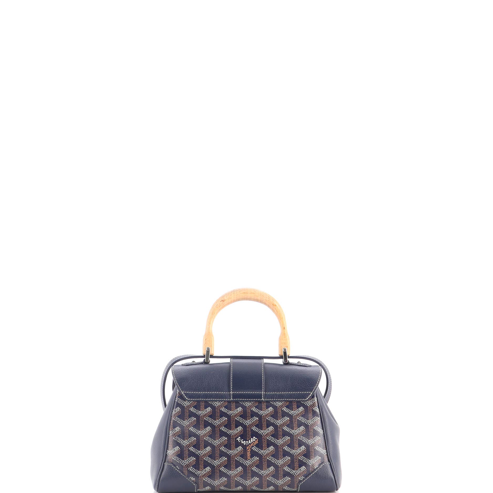 Saigon Top Handle Bag Coated Canvas with Leather Mini, Alternate, color, Blue