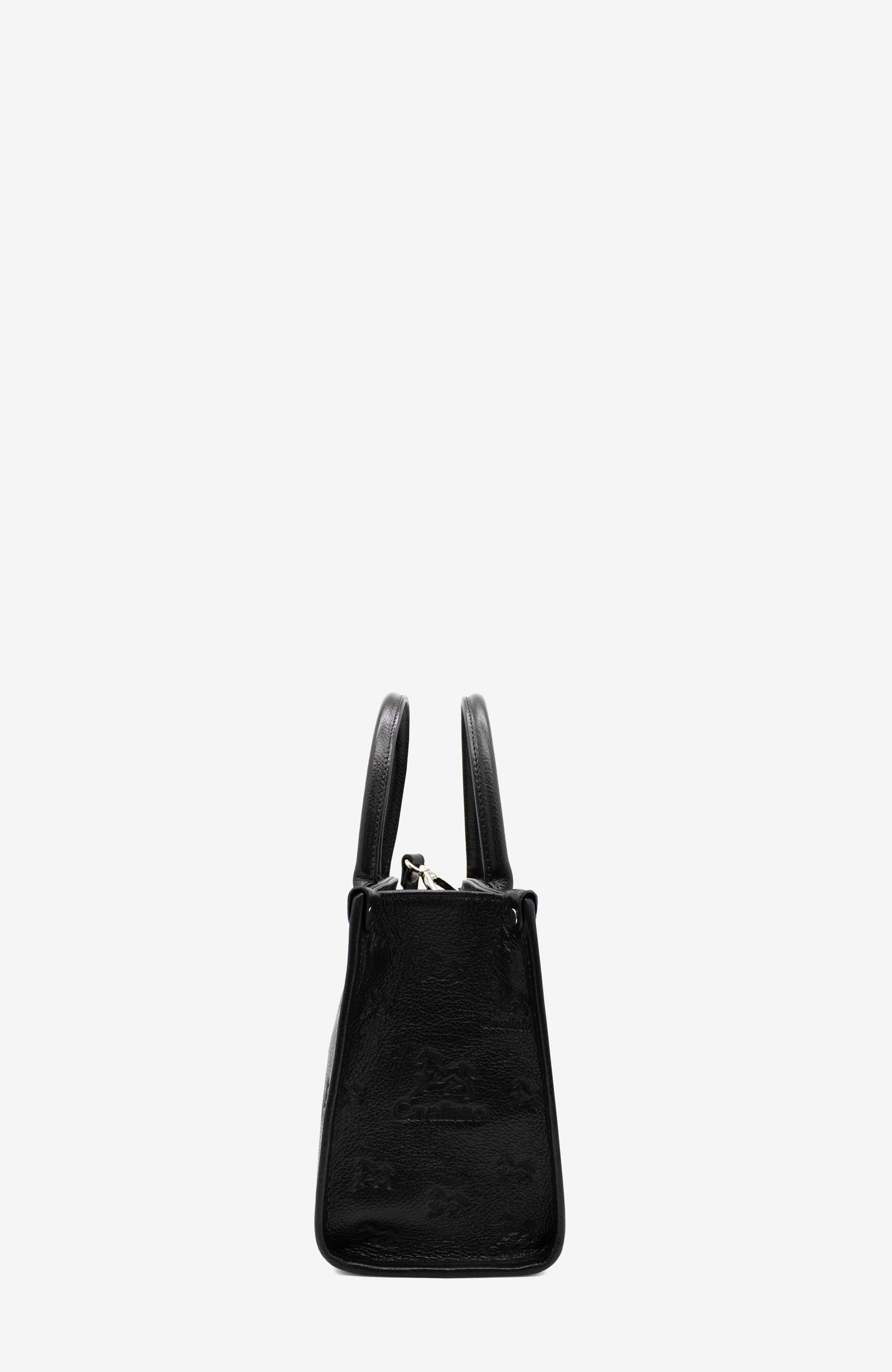 Cavalo Lusitano 480 Embossed Leather Handbag, Alternate, color, Black