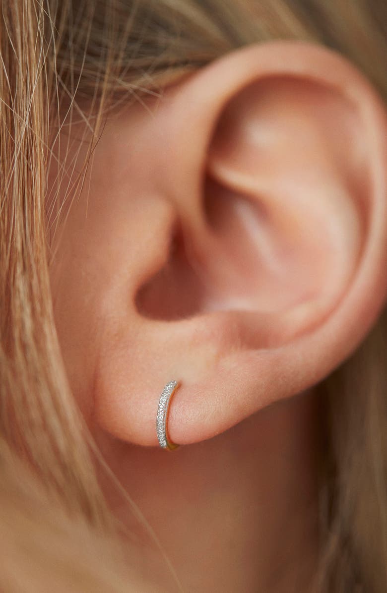 Monica Vinader Riva Diamond Huggie Hoop Earrings, Alternate, color, Yellow Gold