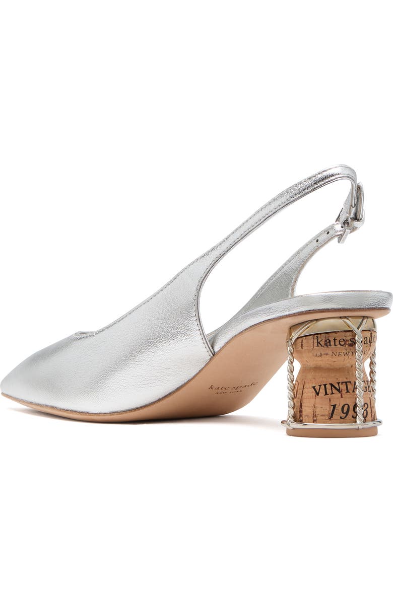Kate Spade New York soirée pointed toe slingback pump, Alternate, color, Silver