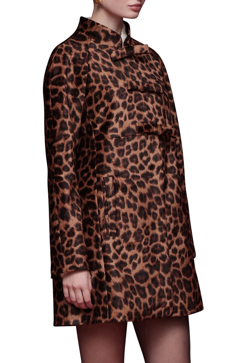 Leopard Print A-Line Jacket, Alternate, color, LEOPARD