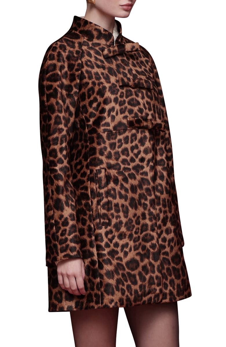 Avec Les Filles Leopard Print A-Line Jacket, Alternate, color, Leopard