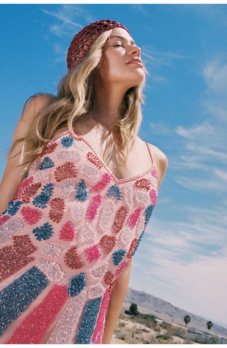 NASTY GAL Butterfly Embellished Mini Dress, Alternate, color, Pink