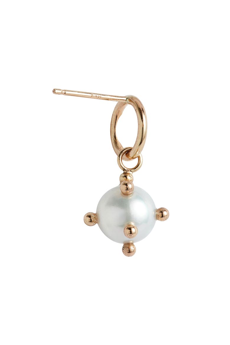 Bubble Mismatched Cultured Pearl Drop Earrings, Alternate, color, GOLD