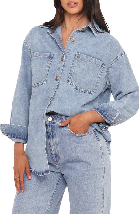 Anicia Oversize Denim Button-Up Shirt