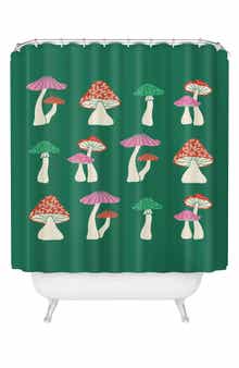 Deny Designs Festive Mushrooms Shower Curtain