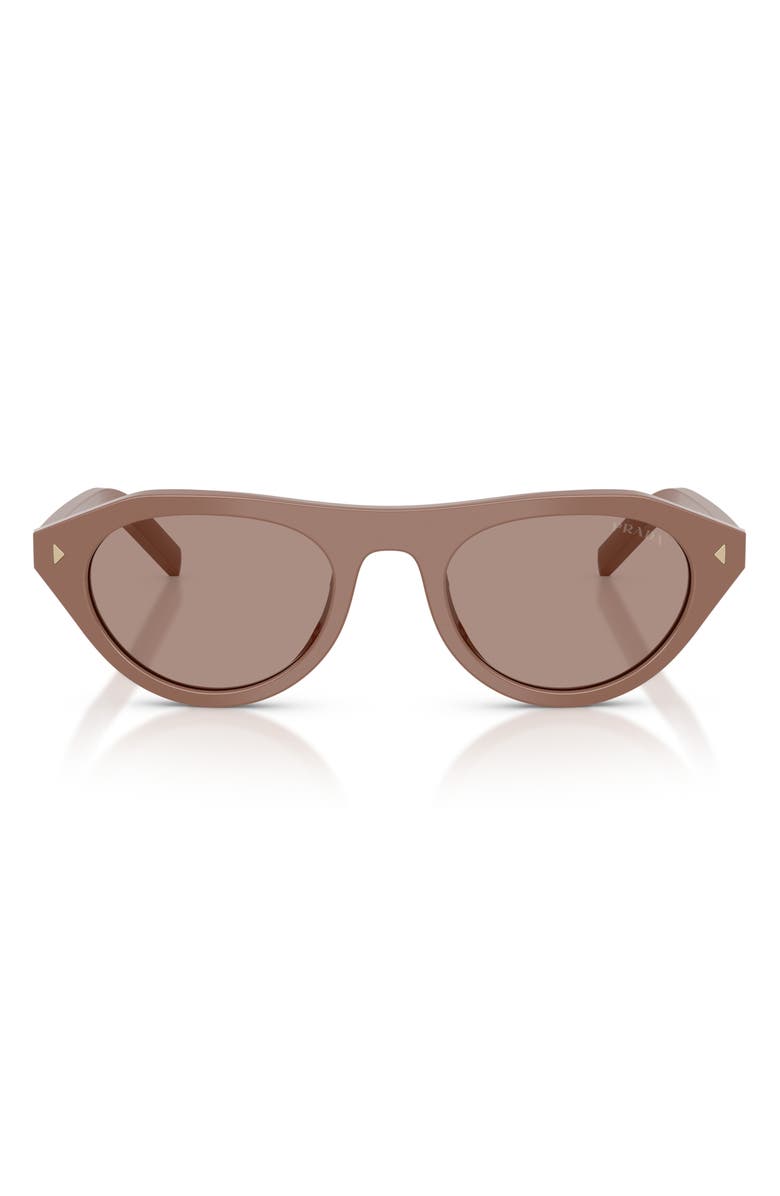Prada 51mm Irregular Sunglasses, Main, color, Pecan / Brown