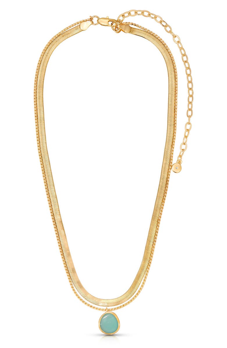 Ettika Radiant Orb Layered Necklace, Alternate, color, Amazonite And Gold
