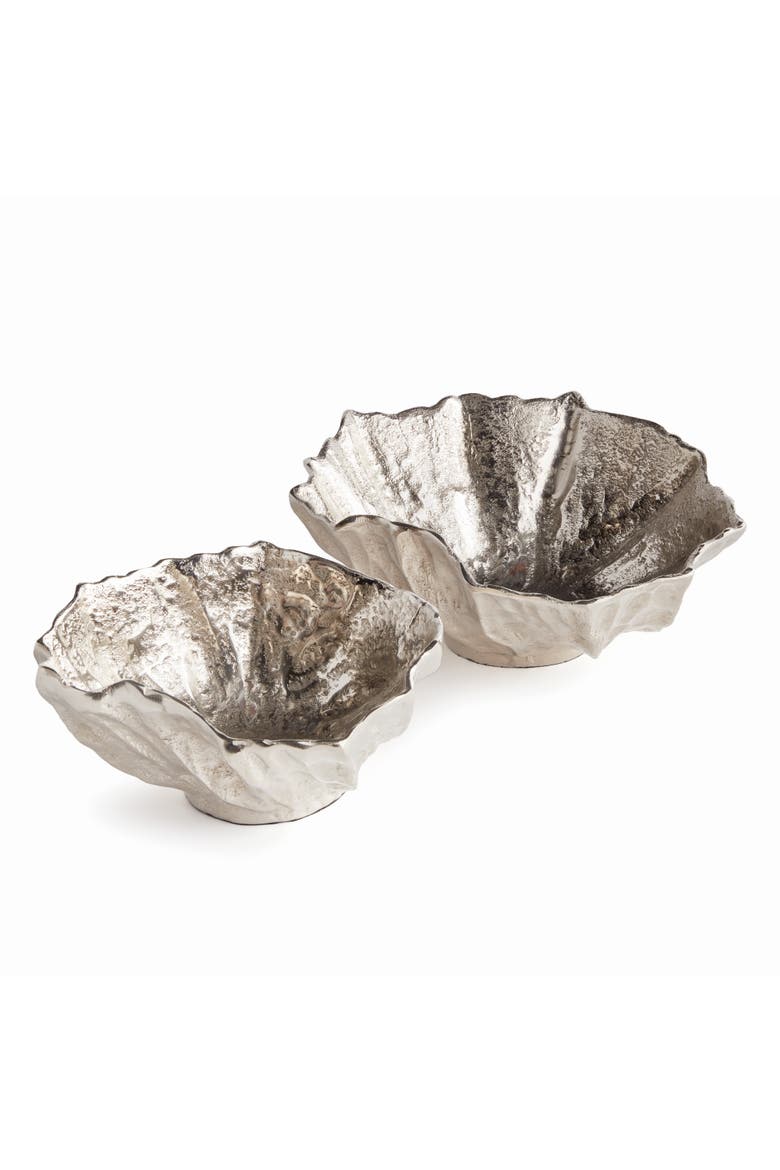 Ostra Decorative Bowls Set of 2, Main, color, Silver
