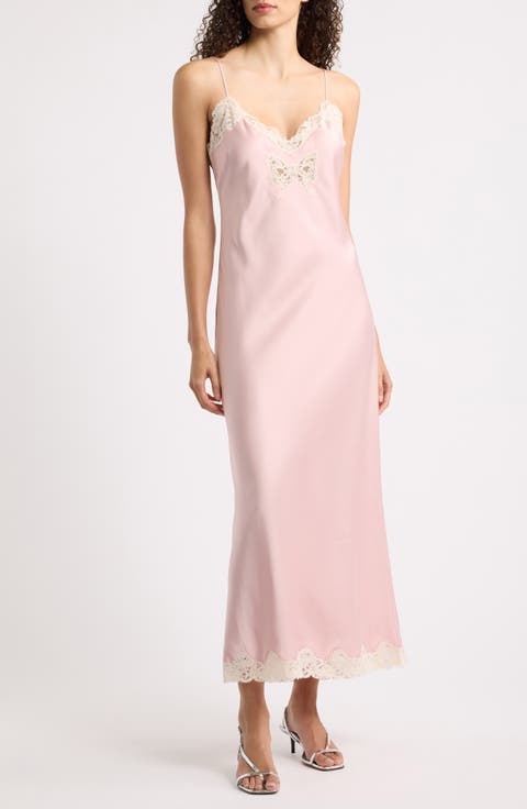 Lomira Satin & Lace Cocktail Midi Slipdress