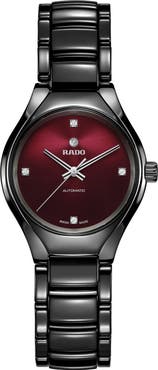 RADO True Automatic Diamond Ceramic Bracelet Watch, 30mm
