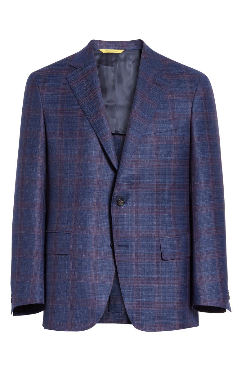Canali Kei Classic Fit Windowpane Plaid Wool Sport Coat, Alternate, color,