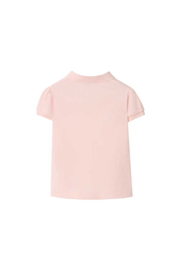 Girls' Cotton Polo Shirt, Alternate, color, Ice pink