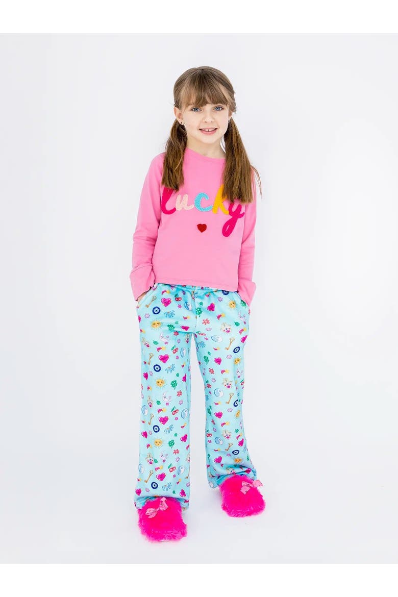 Plush Lucky Charm loungewear pant, Alternate, color, Light Blue