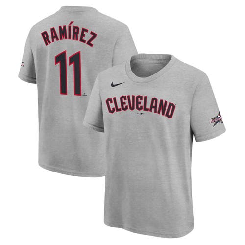 Nike Youth  José Ramírez Heather Gray Cleveland Guardians 2025 Mlb All-star Edition Name & Number T-s In Gray