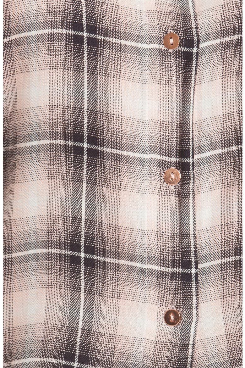 Plaid Lace Pajamas, Alternate, color, PINK/ BLACK