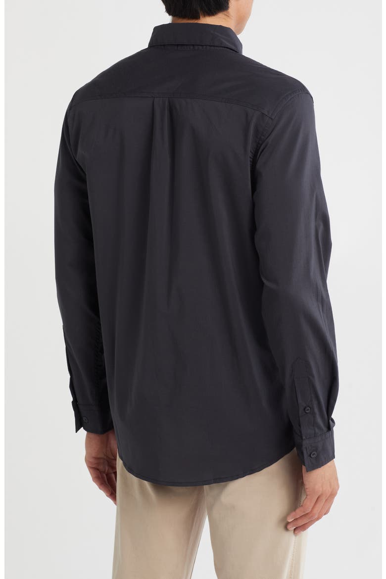 Solid Stretch Poplin Button-Down Shirt, Alternate, color, STEEL