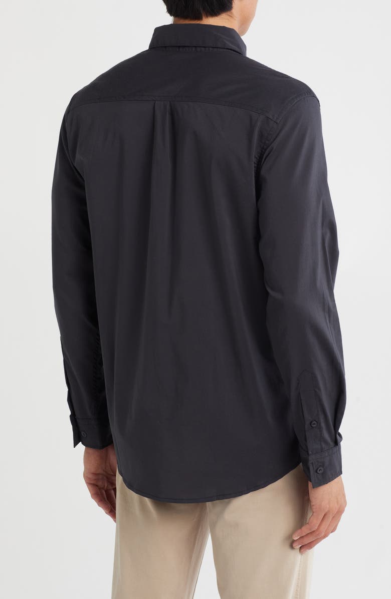 BURNSIDE Solid Stretch Poplin Button-Down Shirt, Alternate, color, Steel