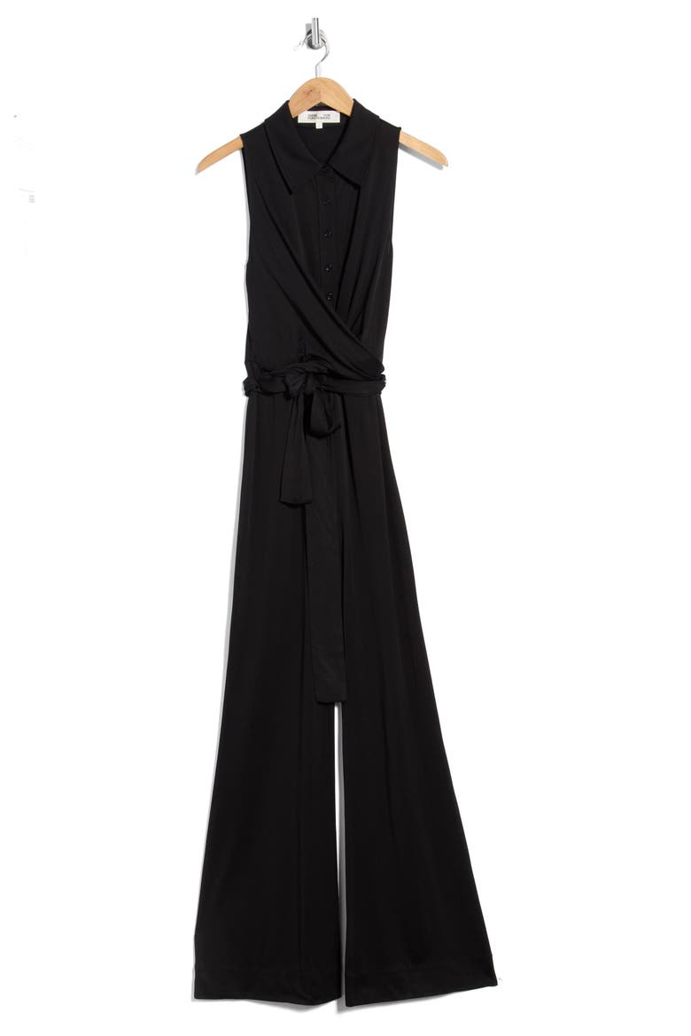 Kellie Sleeveless Wide Leg Jumpsuit, Main, color, BLACK