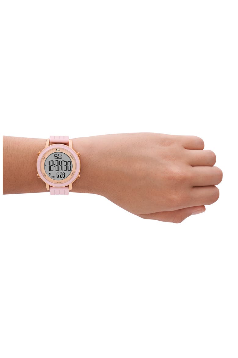 Westport Digital Silicone Strap Watch, Alternate, color, BLUSH/ PINK/ ROSE GOLD