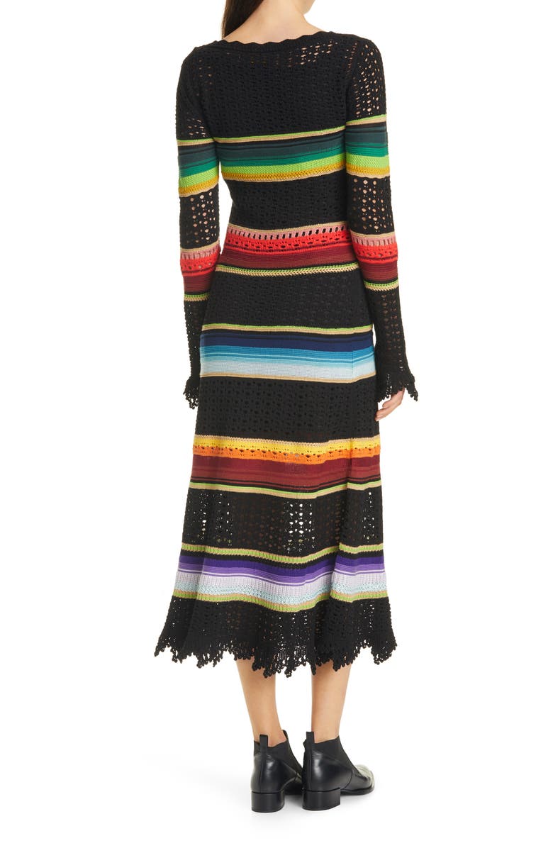 Polo Ralph Lauren Serape Stripe Crochet Midi Dress, Alternate, color,