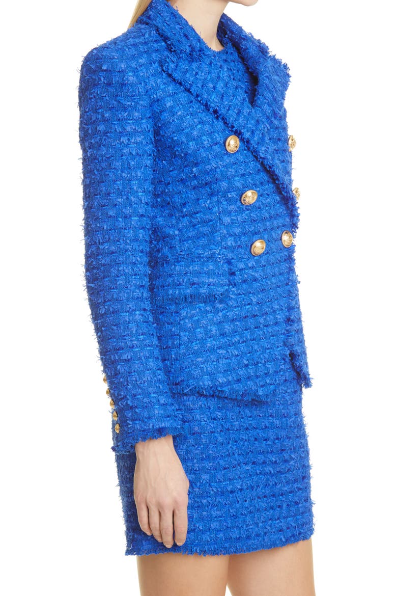 Cotton Blend Tweed Jacket, Alternate, color, 6AF BLEU GITANE