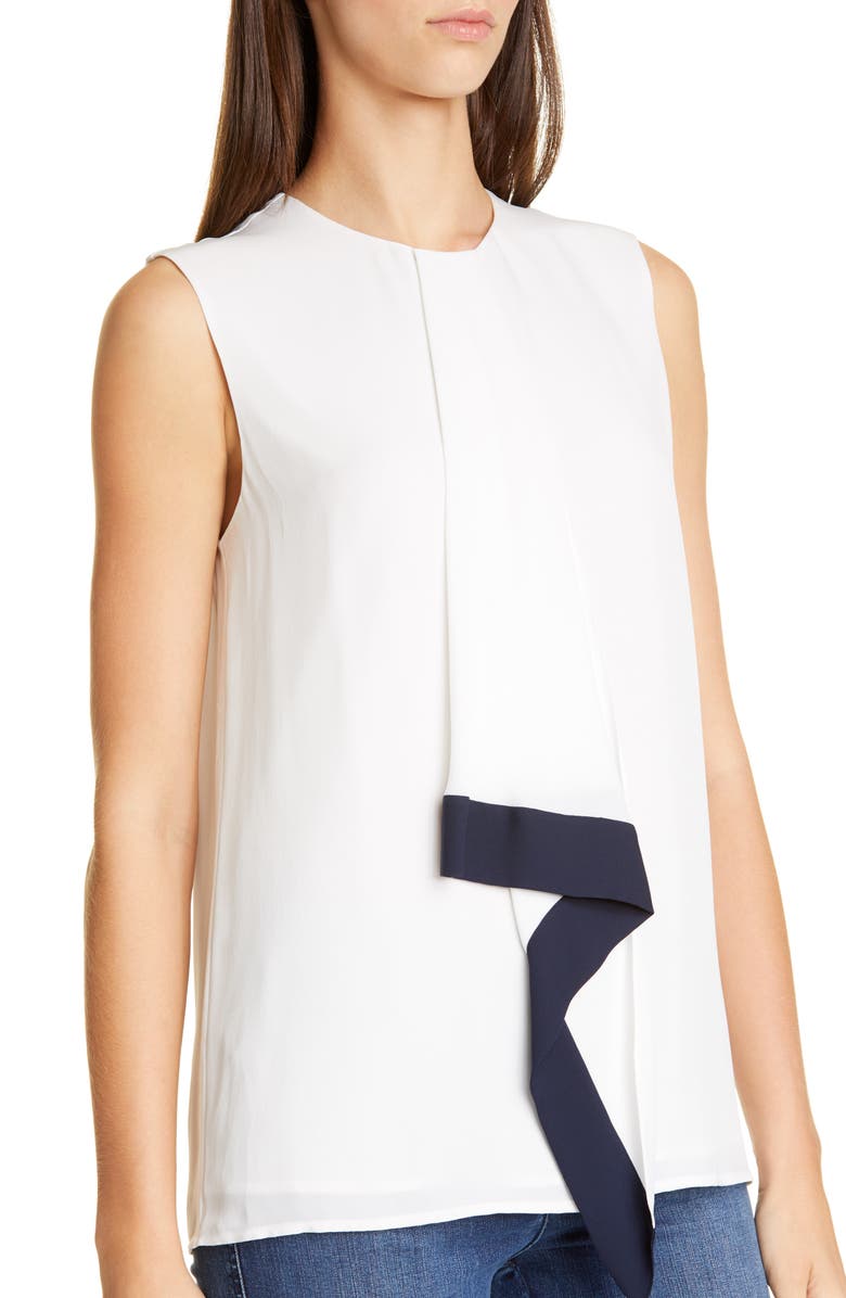 St. John Collection Silk Georgette Sleeveless Blouse, Alternate, color,