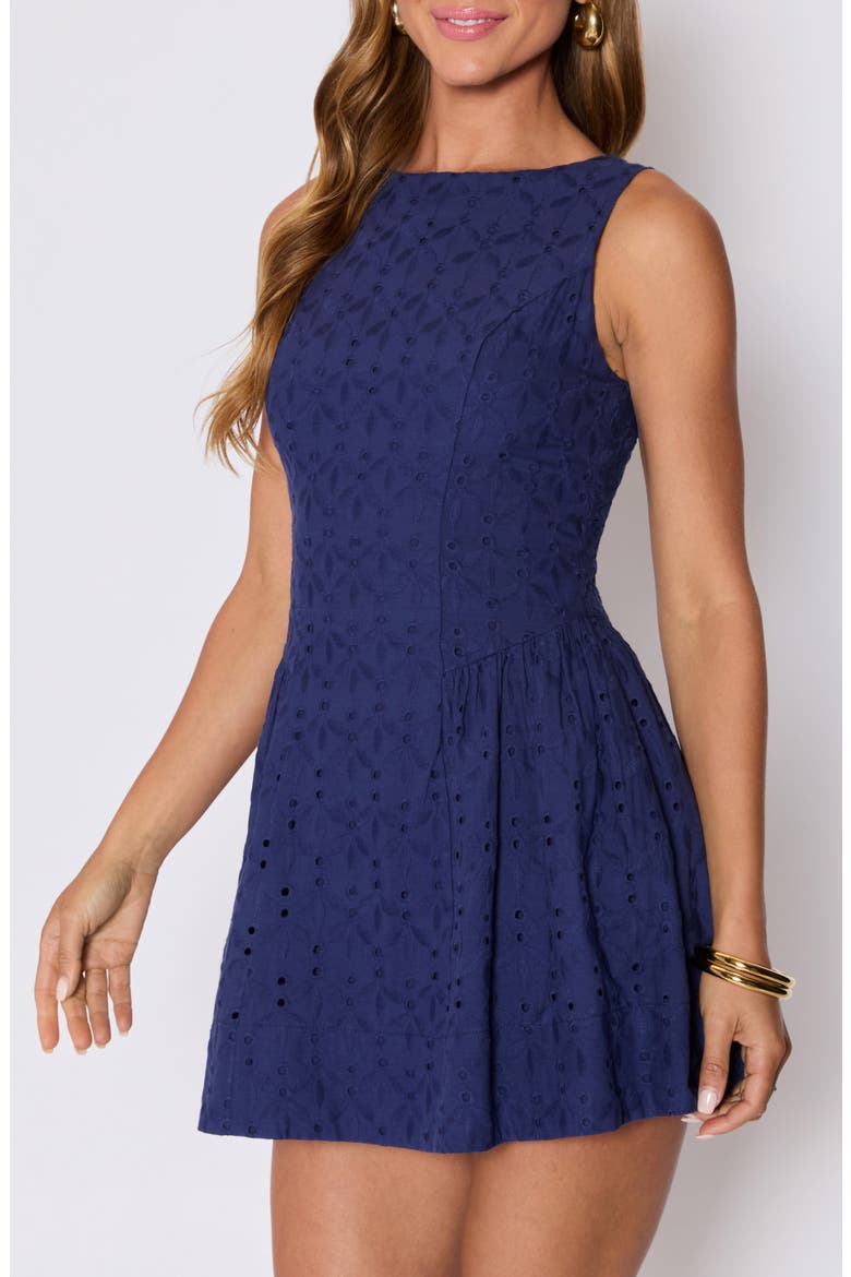 Paige Eyelet Minidress (Nordstrom Exclusive), Alternate, color, NAVY