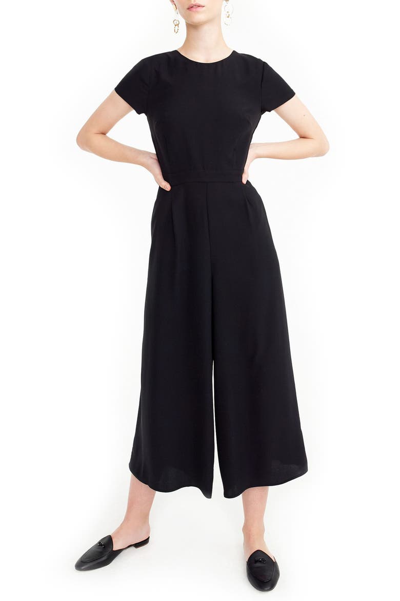 Drapey Wrap-Back Jumpsuit, Main, color, BLACK