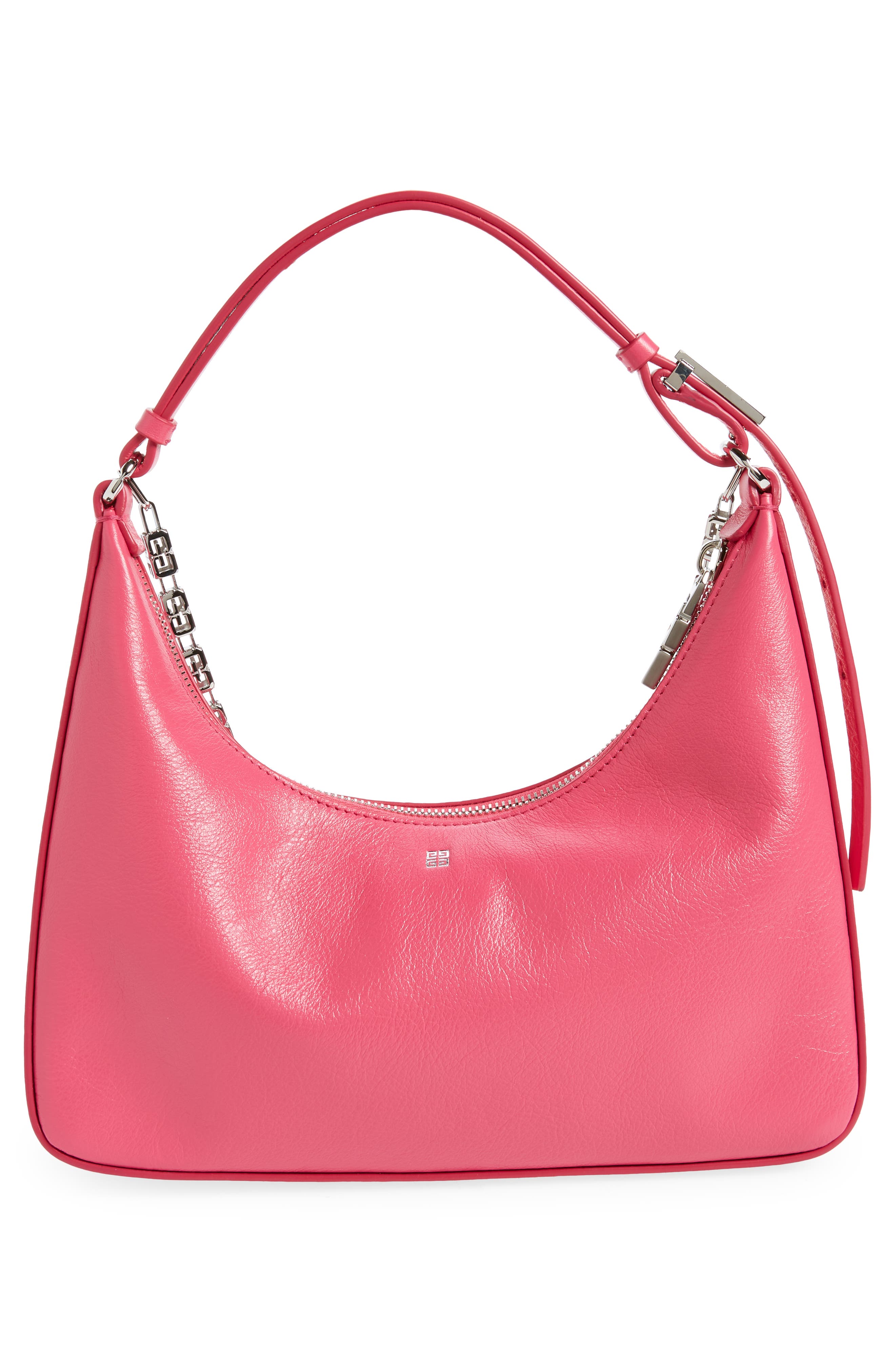 Givenchy Small Moon Cutout Leather Hobo Bag, Alternate, color, 