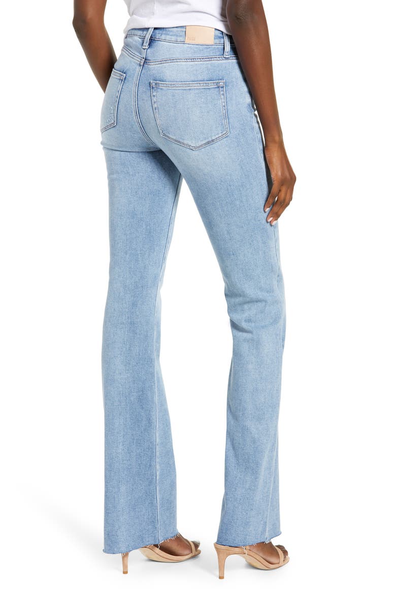 PAIGE Transcend Laurel Canyon High Waist Raw Hem Flare Jeans, Alternate, color, 