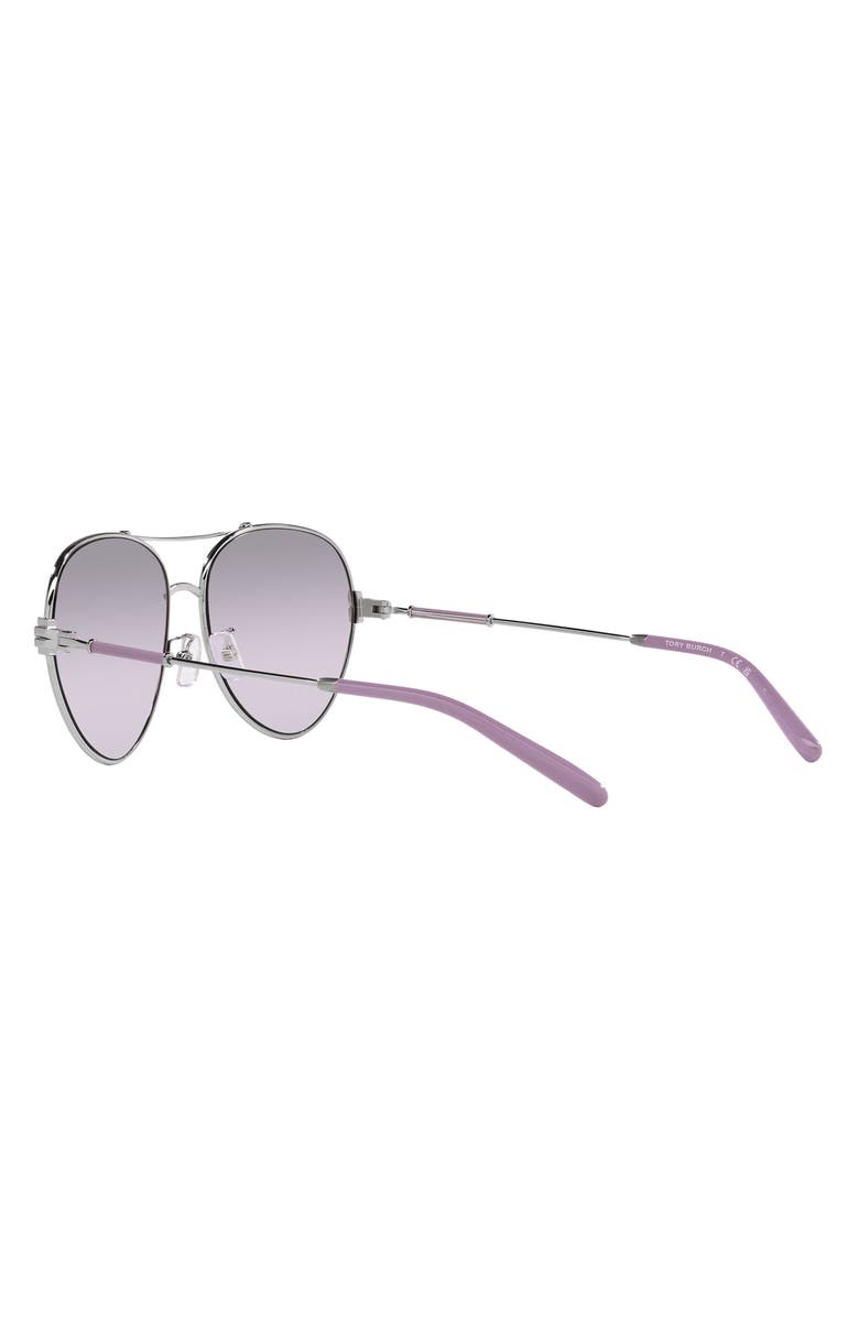 Tory Burch 58mm Gradient Mirrored Pilot Sunglasses, Alternate, color,